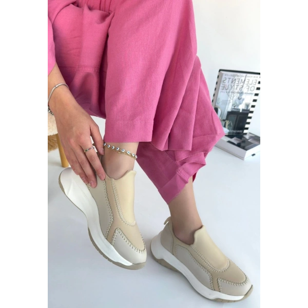 Kendy Bej Cilt Spor Ayakkabı