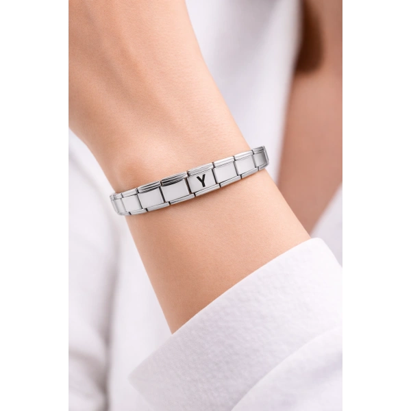 Kişiye Özel Y Harfli Çelik Bileklik – Paslanmaz Çelik Bileklik, Zarif Minimal Harf Bileklik