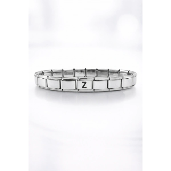 Kişiye Özel Z Harfli Çelik Bileklik – Paslanmaz Çelik Bileklik, Zarif Minimal Harf Bileklik