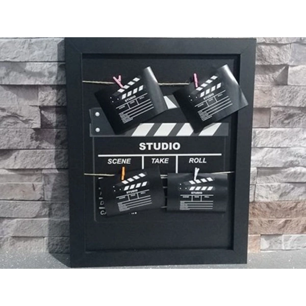 Klaket Tasarımlı İpli ve Mandallı Fotoğraf Çerçevesi No: 2