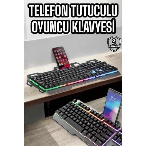 Klavyesi Q Klavye RGB Işıklı Mouse Hediyeli