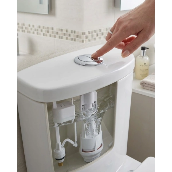 Klozet Rezervuar İç Takımı Basmalı Sistem Ayarlanabilir Şamandıralı Su Tahliye Mekanizması