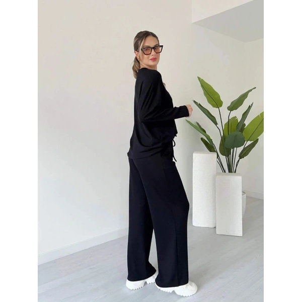 Kollu modal takım siyah