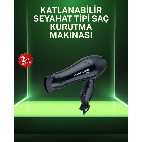 Kompakt Katlanabilir Saç Kurutma Makinesi Ev ve Seyahat Uyumlu