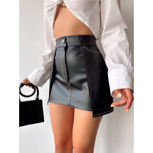 Kontrast deri etek siyah w260015