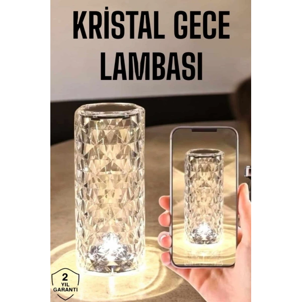Kristal Dokunmatik Ve Kumandalı Masa Ve Gece lambası