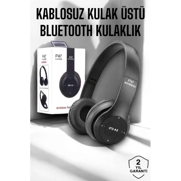 Kulak Üstü TF Kart ve AUX Destekli Ergonomik Bluetooth Kulaklık