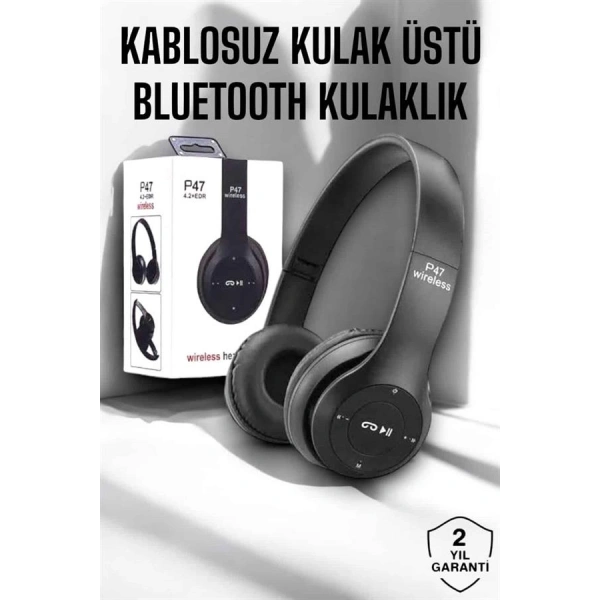 Kulak Üstü TF Kart ve AUX Destekli Ergonomik Bluetooth Kulaklık