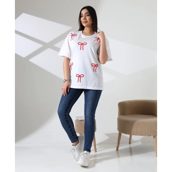 Kurdele baskılı tişört