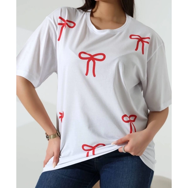 Kurdele baskılı tişört