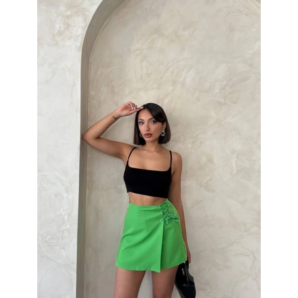 Kuş gözü şort etek yeşil s25819
