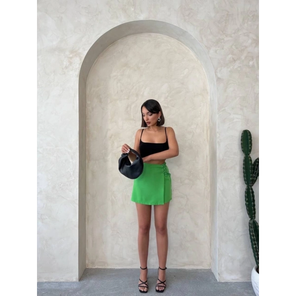 Kuş gözü şort etek yeşil s25819