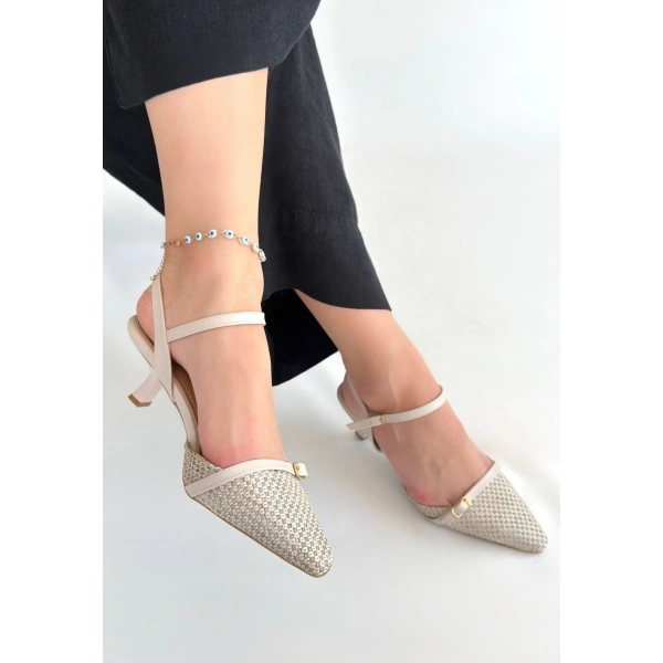 Lanna Bej Cilt Topuklu Ayakkabı