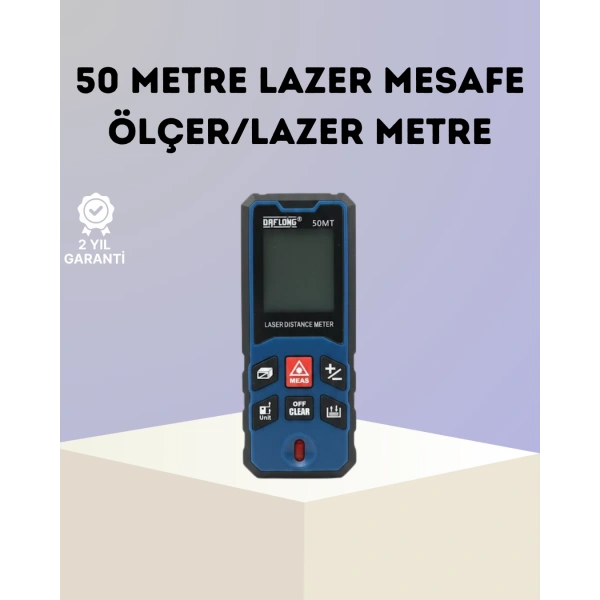 Lazer Metre 50 MT Hassas ve Hızlı Ölçüm Özellikli