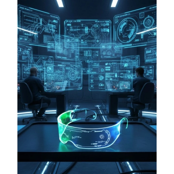 LED Işıklı Rave Gözlüğü 7 Renk 5 Işık Modu Futuristik Tasarım