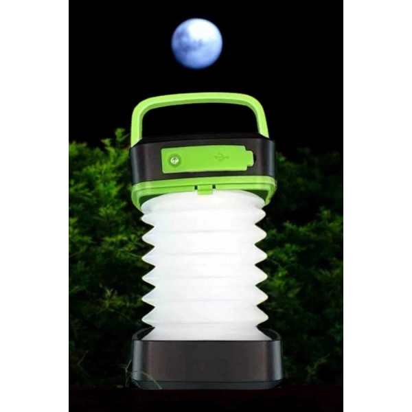 Led Lamba Kamp Lambası Hafif Taşınabilir Şarj Süreli Akordeon El Fenerli