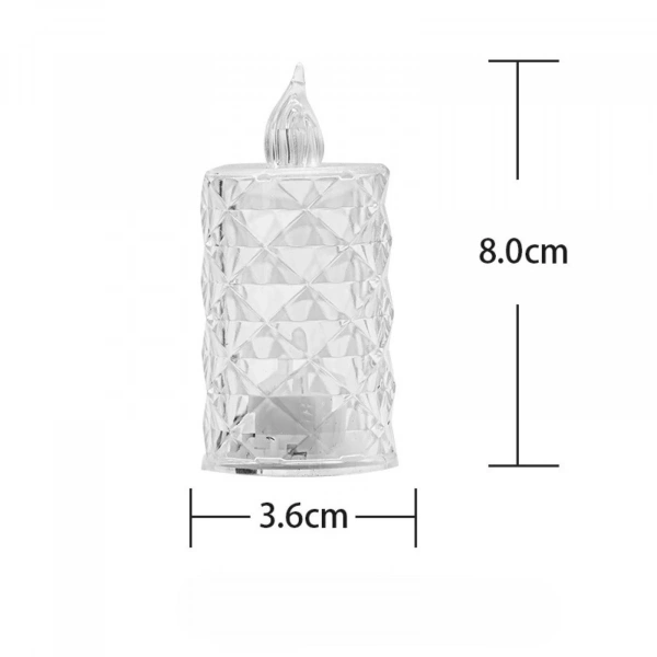 Led Mum Şeffaf Kristal LED Mum Pilli Alevsiz Çay Mumu Düğün Doğum Günü Ortam Işığı