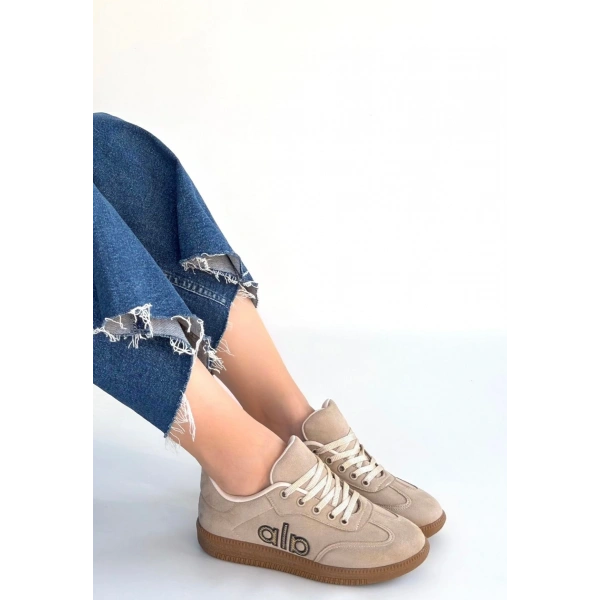 Lendo Bej Süet Bağcıklı Spor Ayakkabı