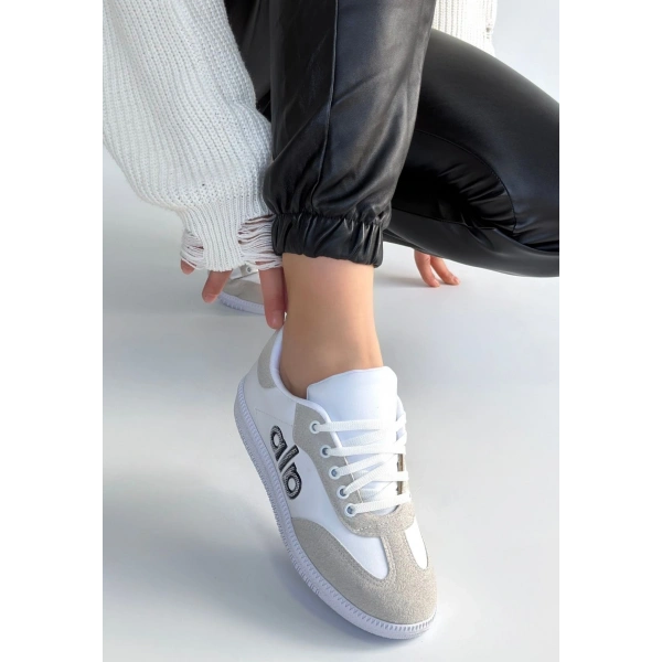 Lendo Beyaz Cilt Bağcıklı Spor Ayakkabı