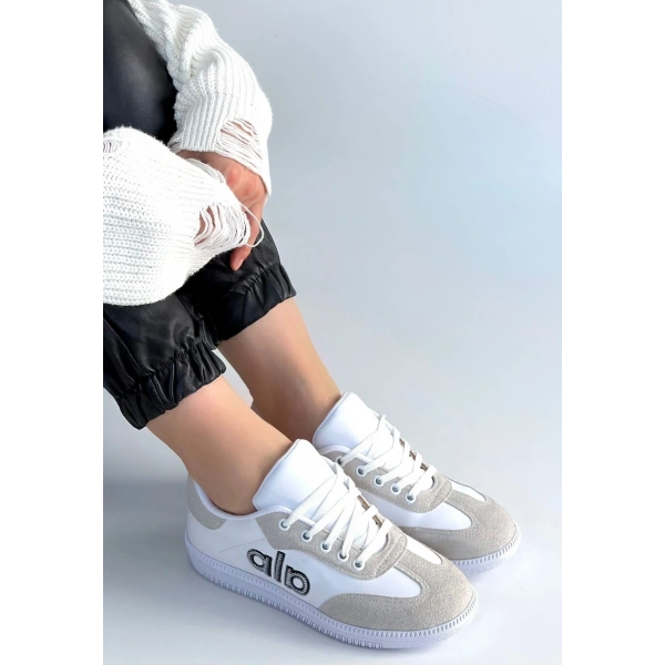 Lendo Beyaz Cilt Bağcıklı Spor Ayakkabı