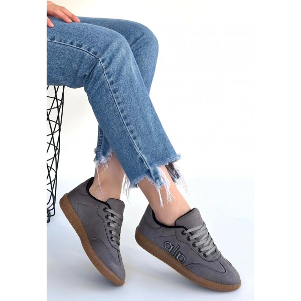 Lendo Gri Süet Bağcıklı Spor Ayakkabı