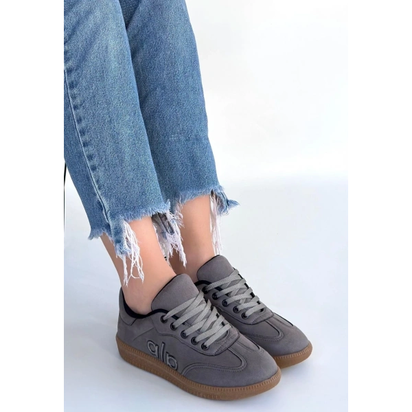 Lendo Gri Süet Bağcıklı Spor Ayakkabı