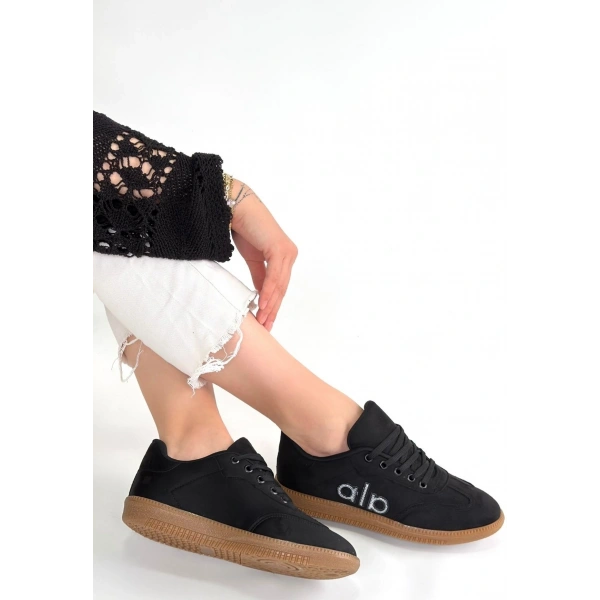 Lendo Siyah Süet Bağcıklı Spor Ayakkabı