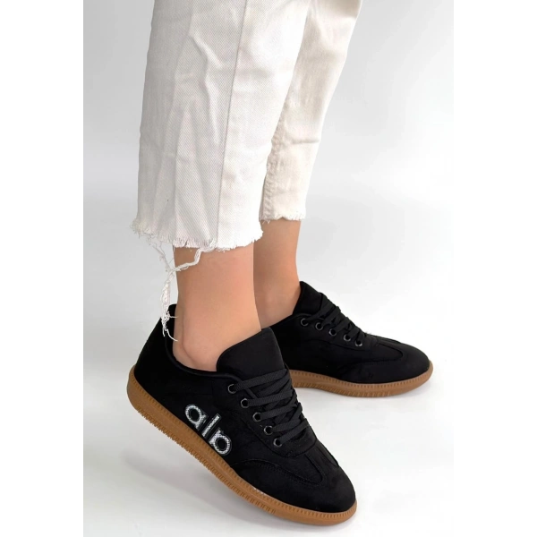 Lendo Siyah Süet Bağcıklı Spor Ayakkabı