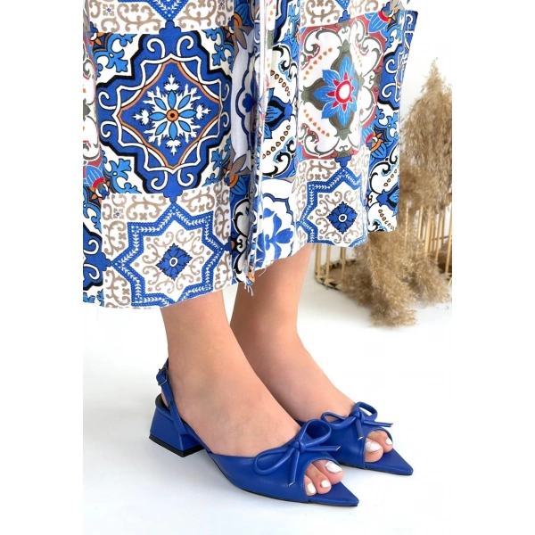 Lotta Mavi Cilt Topuklu Ayakkabı