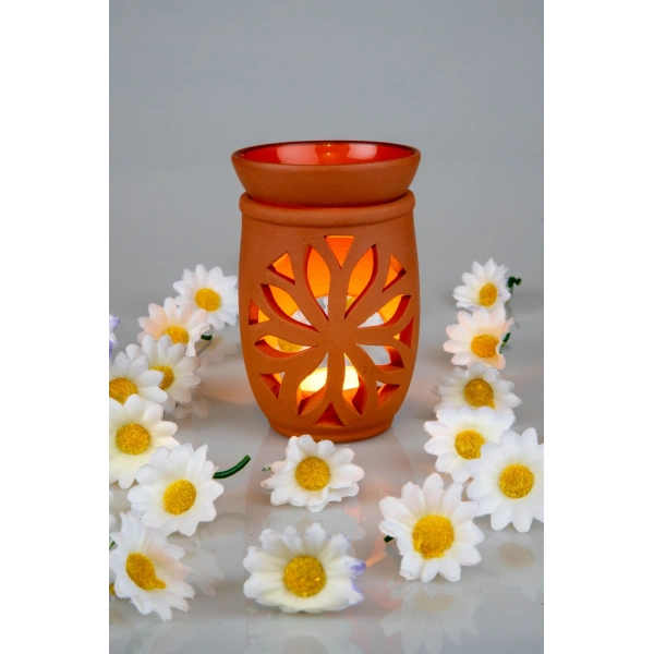 Lotus Çiçeği  El Yapımı Çömlek Buhurdanlık Tütsülük