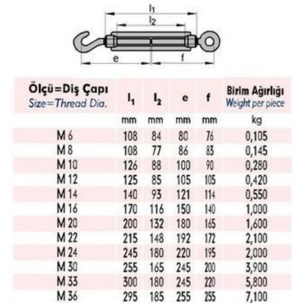 M6 Çektirme ( 4 Adet )