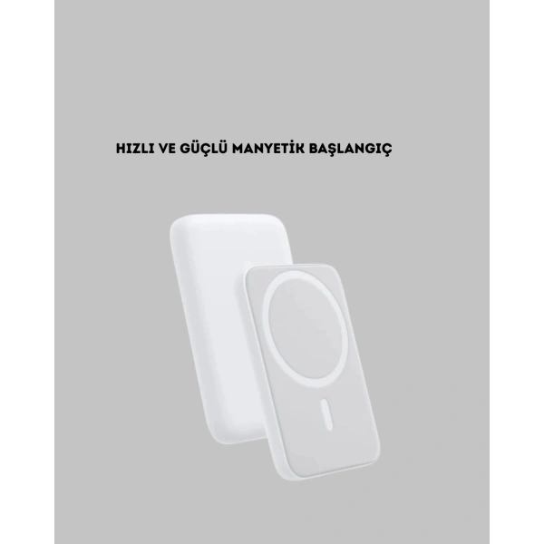 MagSafe Uyumlu Kablosuz Powerbank – Güçlü Mıknatıs, Hızlı Şarj, Kompakt Tasarım