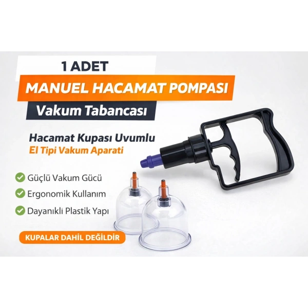 Manuel Hacamat Pompası Vakum Tabancası – Hacamat Kupası Uyumlu El Tipi Vakum Aparatı 1 ADET