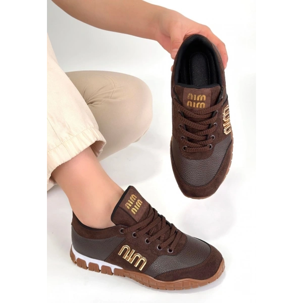 Marje Kahverengi Cilt Bağcıklı Spor Ayakkabı