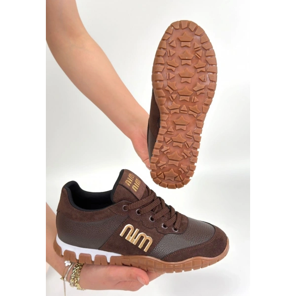 Marje Kahverengi Cilt Bağcıklı Spor Ayakkabı