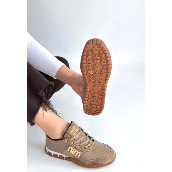 Marje Vizon Cilt Bağcıklı Spor Ayakkabı