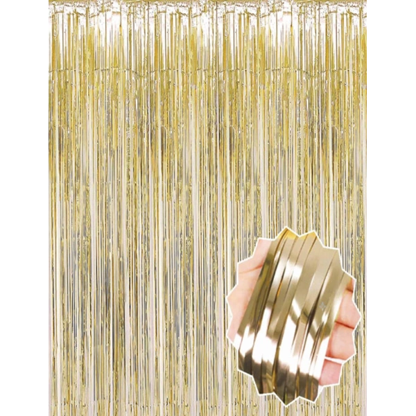 Mat Altın Püsküllü Kapı Perdesi - Parti, Bekarlığa Veda, Doğum Günü 1x2 m