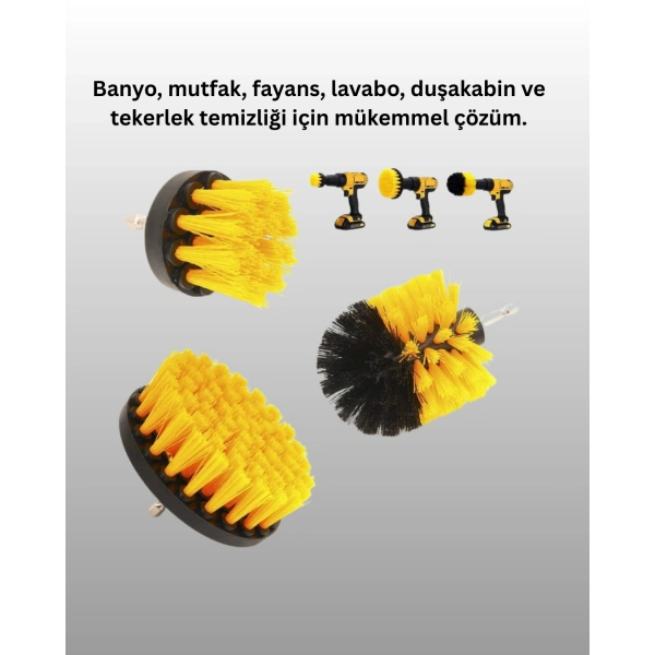 Matkap Ucu Temizlik Aparatı 3’lü Fırça Seti