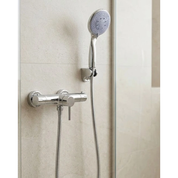 Mavi 4 Fonksiyonlu El Duşu Başlığı Seti Spiral Hortum ve Duş Askısı