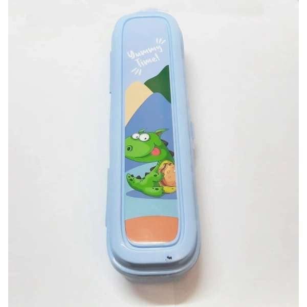 Mavi Multi Renkli Kapaklı Kalemlik Kutusu -Çanta İçi Saklama - Diş Fırçası - Makyaj Fırçası Kutu