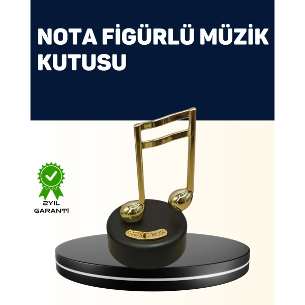 Melodious Music Altın Nota Figürlü Müzik Kutusu