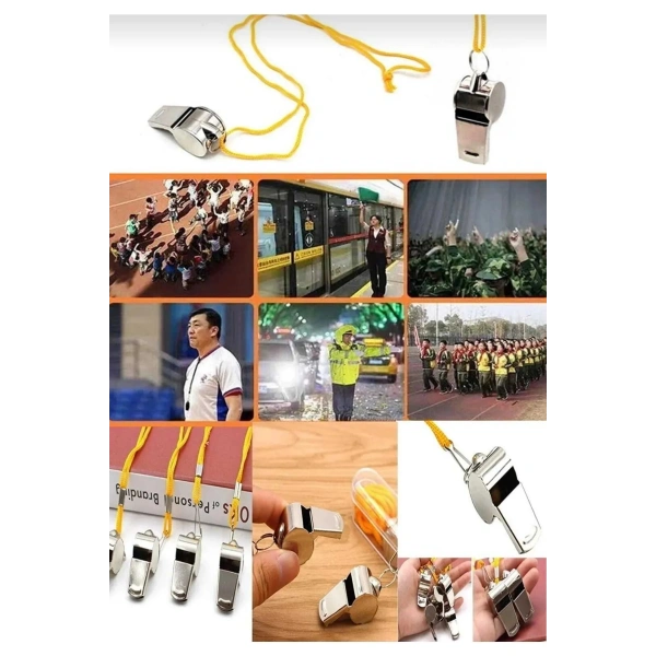 Metal Düdük - Hakem Düdüğü - Deprem Düdüğü - Kamp Düdüğü 5 Adet