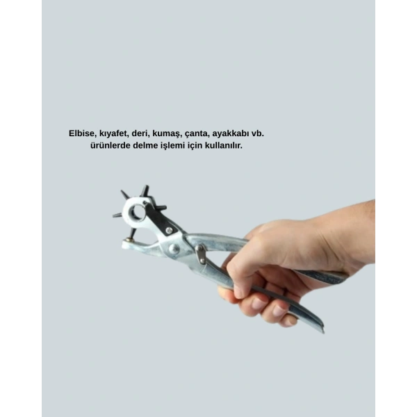 Metal Gövdeli Ayarlanabilir Deri Delme Pensesi 2.5–5 mm Delik Açma Aracı