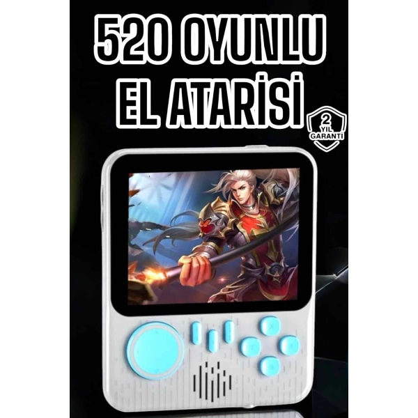 Mini Atari El Atarisi 3.5 inç Ekran Çift Konsol 666 Adet Retro Oyun Gameboy El Atarisi
