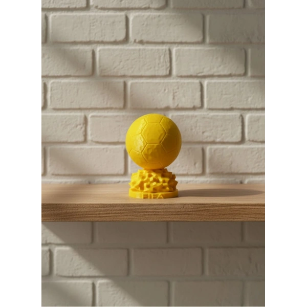 Mini FIFA Futbol Topu Biblo Sarı Renk 10cm Spor Temalı Dekor