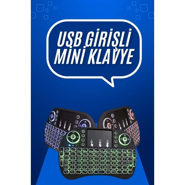 Mini Klavye  Pc Playstation Ledli Mouse Rgb Mouse Bluetooth Usb