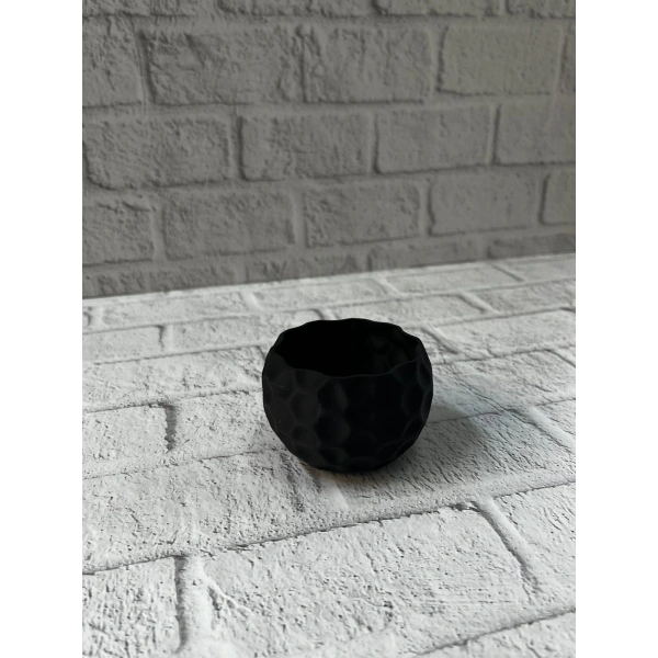 Mini Siyah Dekoratif Saksı 5 cm Modern Masaüstü Bitki Saksısı