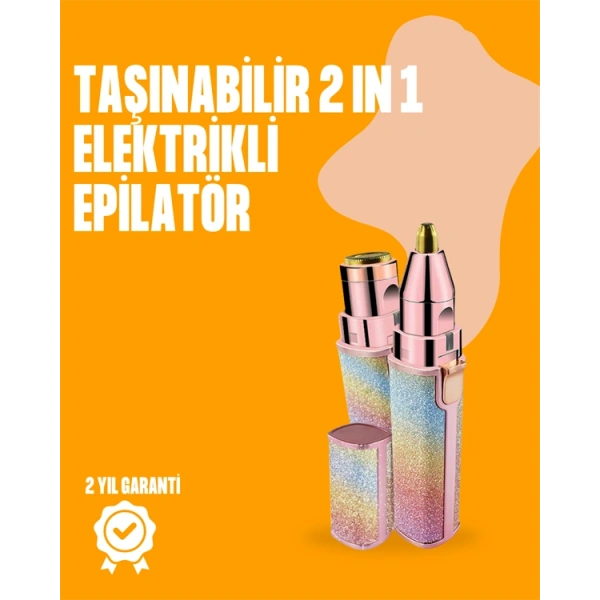 Mini USB Şarjlı Elektrikli Epilatör – Kaş ve Yüz Tüy Temizliği İçin 2si 1 Arada