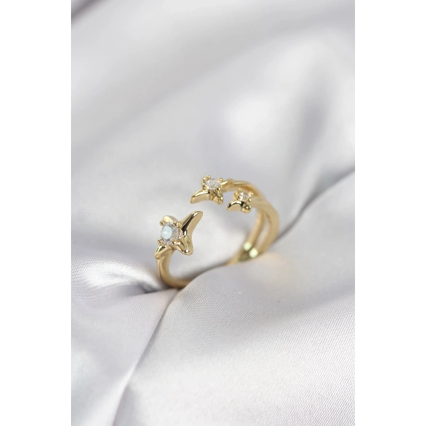 Minimal Kutup Yıldızı Model Gold Renk Kadın Yüzük