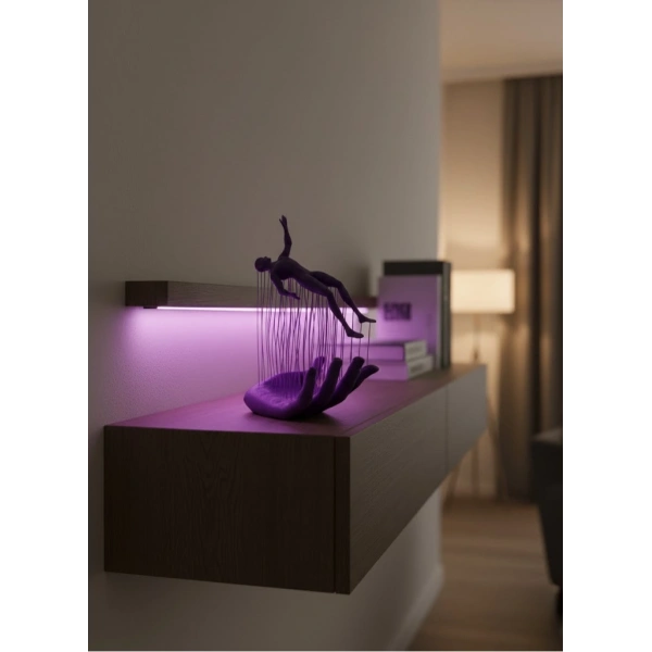 Mor El İnsan Figürü Dekoratif Biblo Minimal Modern Salon Raf ve Masa Üstü Aksesuar